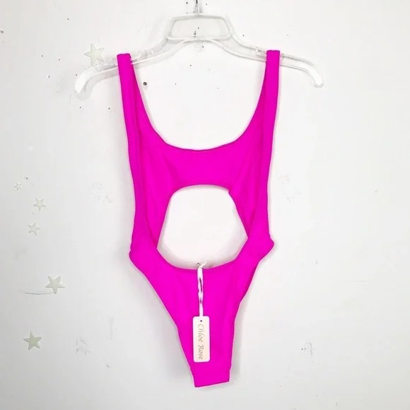 CHLOE Rose Fuchsia pink Barbie core one piece swimsuit - Picture 10 of 12